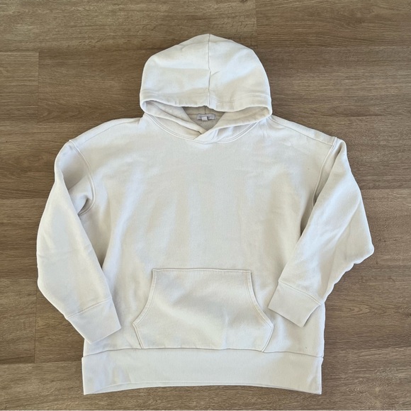 Beyond Yoga Tops - Beyond Yoga Cream WFH Fleece Hoodie Sweatshirt Oversized